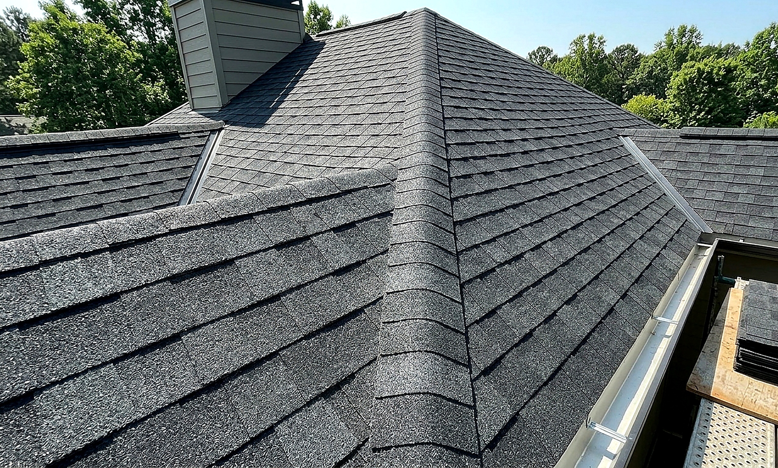 Architectural shingle roof replacement on a residential home in Hudson County, NJ